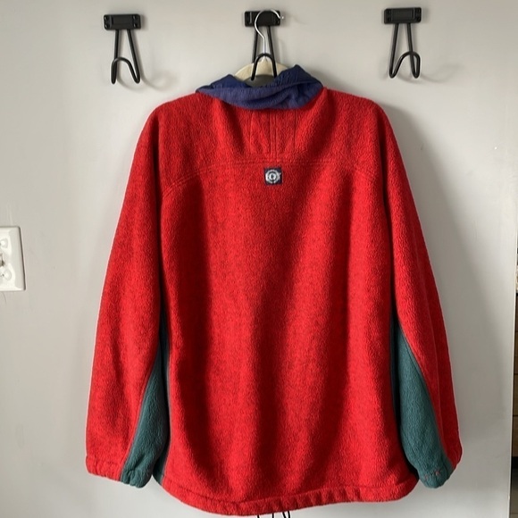 Bad Boys PolarTec vintage half-snap fleece, orange and green, size mens Large - Picture 3 of 3